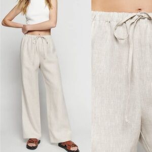 Reformation olina linen pants nwot oatmeal